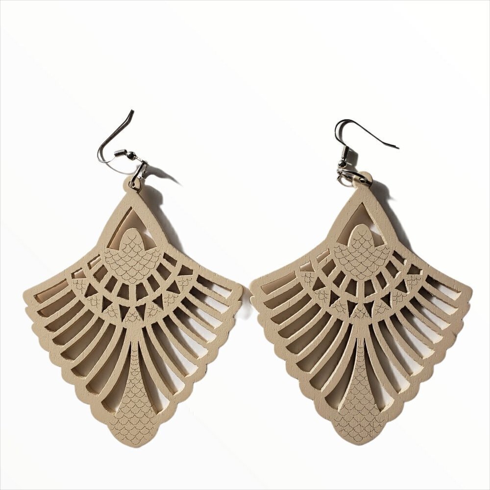 Bohemian Wooden Drop Lightweight Earrings